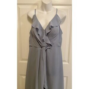 Azazie Dusty Blue Size A10 10 Bridesmaid Dress Prom‎ Cocktail Maxi